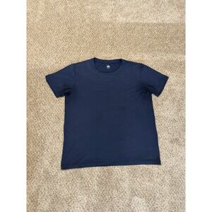 Alo Tee Shirt Mens Large Blue White Spell Out Logo Lightweight Activewear